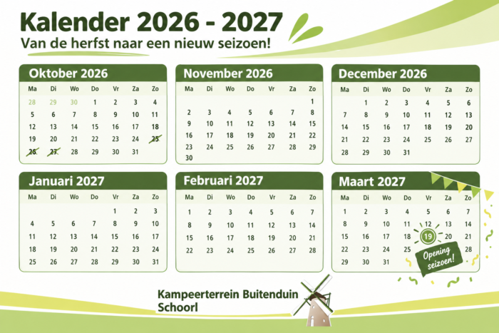 Afstreepkalender tot het nieuwe seizoen.